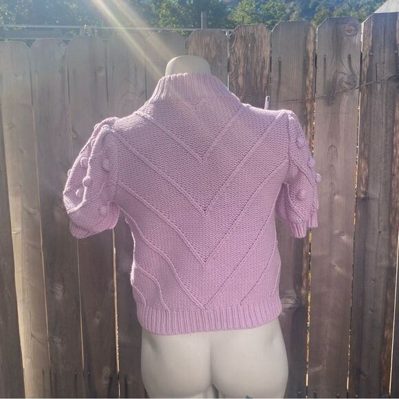 English Factory POM POM PUFF SLEEVE SWEATER size XS color lilac - Picture 6 of 14